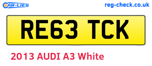 RE63TCK are the vehicle registration plates.