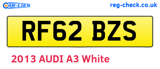 RF62BZS are the vehicle registration plates.