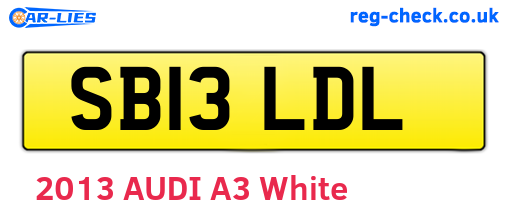SB13LDL are the vehicle registration plates.