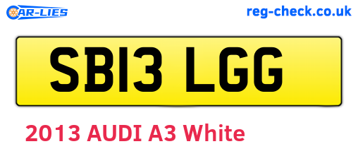 SB13LGG are the vehicle registration plates.