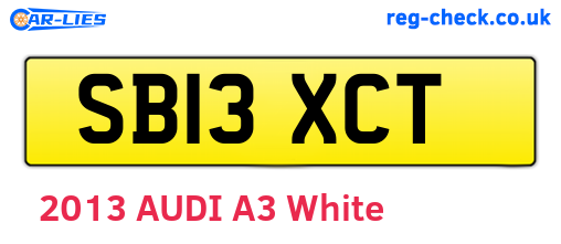 SB13XCT are the vehicle registration plates.