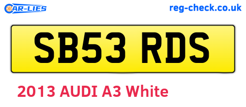 SB53RDS are the vehicle registration plates.