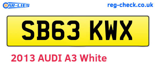 SB63KWX are the vehicle registration plates.