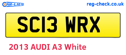 SC13WRX are the vehicle registration plates.