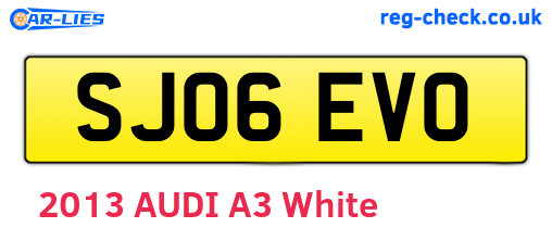 SJ06EVO are the vehicle registration plates.