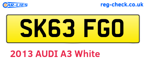 SK63FGO are the vehicle registration plates.