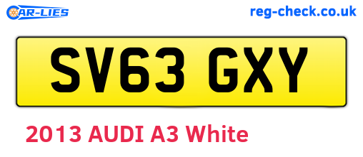 SV63GXY are the vehicle registration plates.