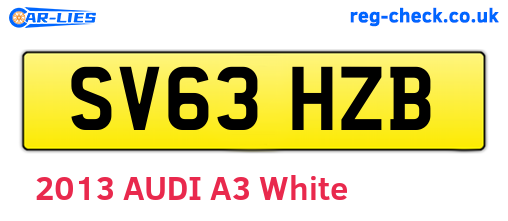 SV63HZB are the vehicle registration plates.