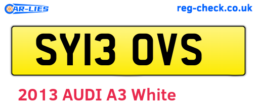 SY13OVS are the vehicle registration plates.