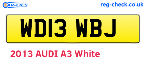 WD13WBJ are the vehicle registration plates.