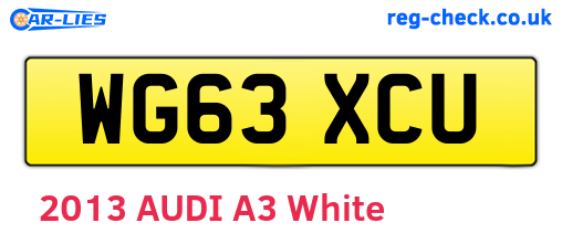 WG63XCU are the vehicle registration plates.