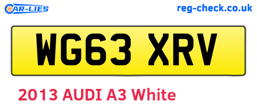 WG63XRV are the vehicle registration plates.