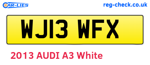 WJ13WFX are the vehicle registration plates.