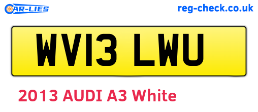 WV13LWU are the vehicle registration plates.