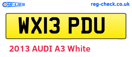 WX13PDU are the vehicle registration plates.