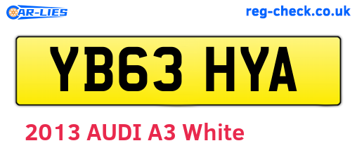 YB63HYA are the vehicle registration plates.