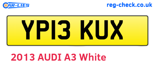 YP13KUX are the vehicle registration plates.