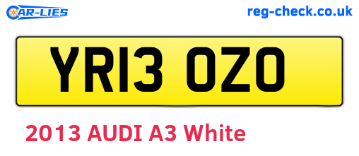 YR13OZO are the vehicle registration plates.