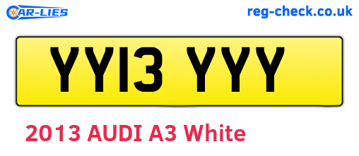 YY13YYY are the vehicle registration plates.