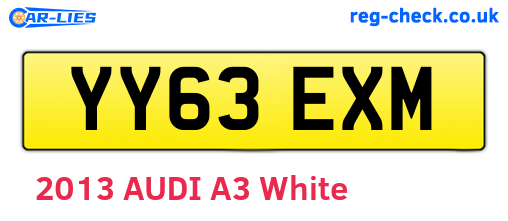 YY63EXM are the vehicle registration plates.