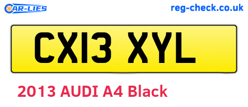 CX13XYL are the vehicle registration plates.