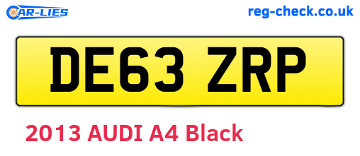 DE63ZRP are the vehicle registration plates.