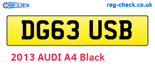 DG63USB are the vehicle registration plates.