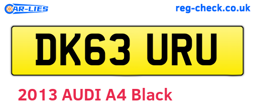 DK63URU are the vehicle registration plates.