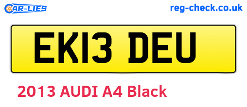 EK13DEU are the vehicle registration plates.