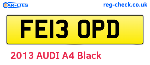 FE13OPD are the vehicle registration plates.