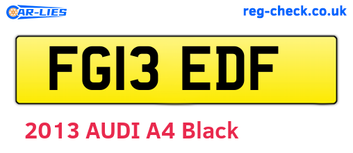 FG13EDF are the vehicle registration plates.