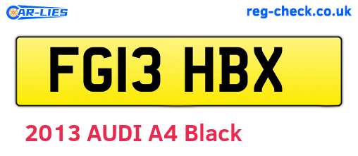 FG13HBX are the vehicle registration plates.
