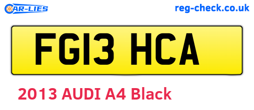 FG13HCA are the vehicle registration plates.