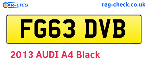 FG63DVB are the vehicle registration plates.