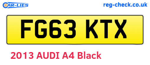 FG63KTX are the vehicle registration plates.
