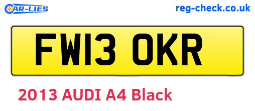 FW13OKR are the vehicle registration plates.