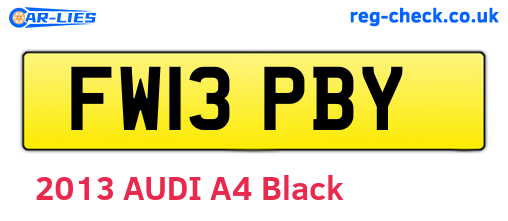 FW13PBY are the vehicle registration plates.