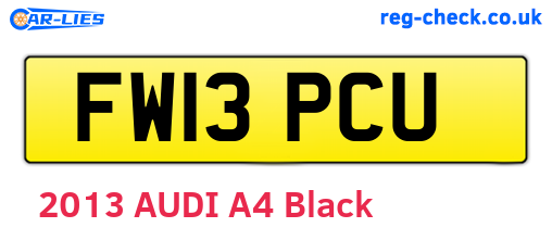FW13PCU are the vehicle registration plates.