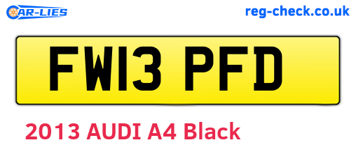 FW13PFD are the vehicle registration plates.