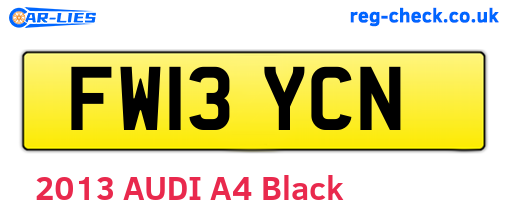FW13YCN are the vehicle registration plates.