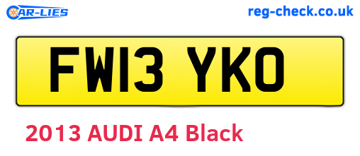 FW13YKO are the vehicle registration plates.