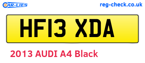 HF13XDA are the vehicle registration plates.