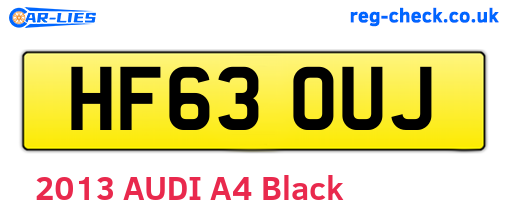 HF63OUJ are the vehicle registration plates.