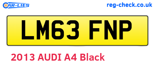 LM63FNP are the vehicle registration plates.