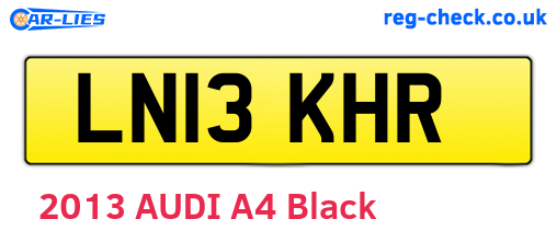 LN13KHR are the vehicle registration plates.