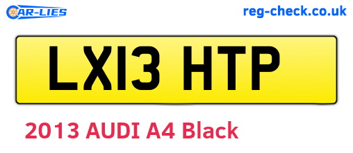 LX13HTP are the vehicle registration plates.