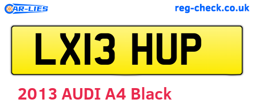 LX13HUP are the vehicle registration plates.