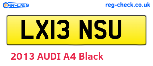 LX13NSU are the vehicle registration plates.