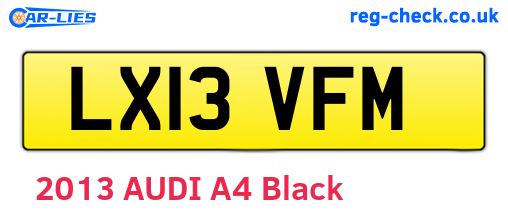LX13VFM are the vehicle registration plates.
