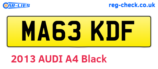 MA63KDF are the vehicle registration plates.